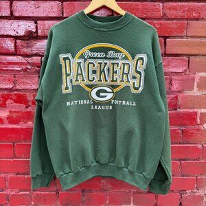 Vintage 90s Logo NFL Green Bay Packers Crewneck Sweatshirt, Retro Football Shirt